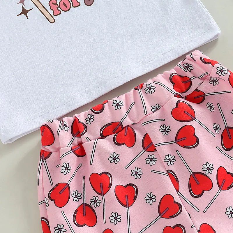 'I'm a Sucker for You' Top and Bell-Bottom Pants Set |Valentines Day Outfit