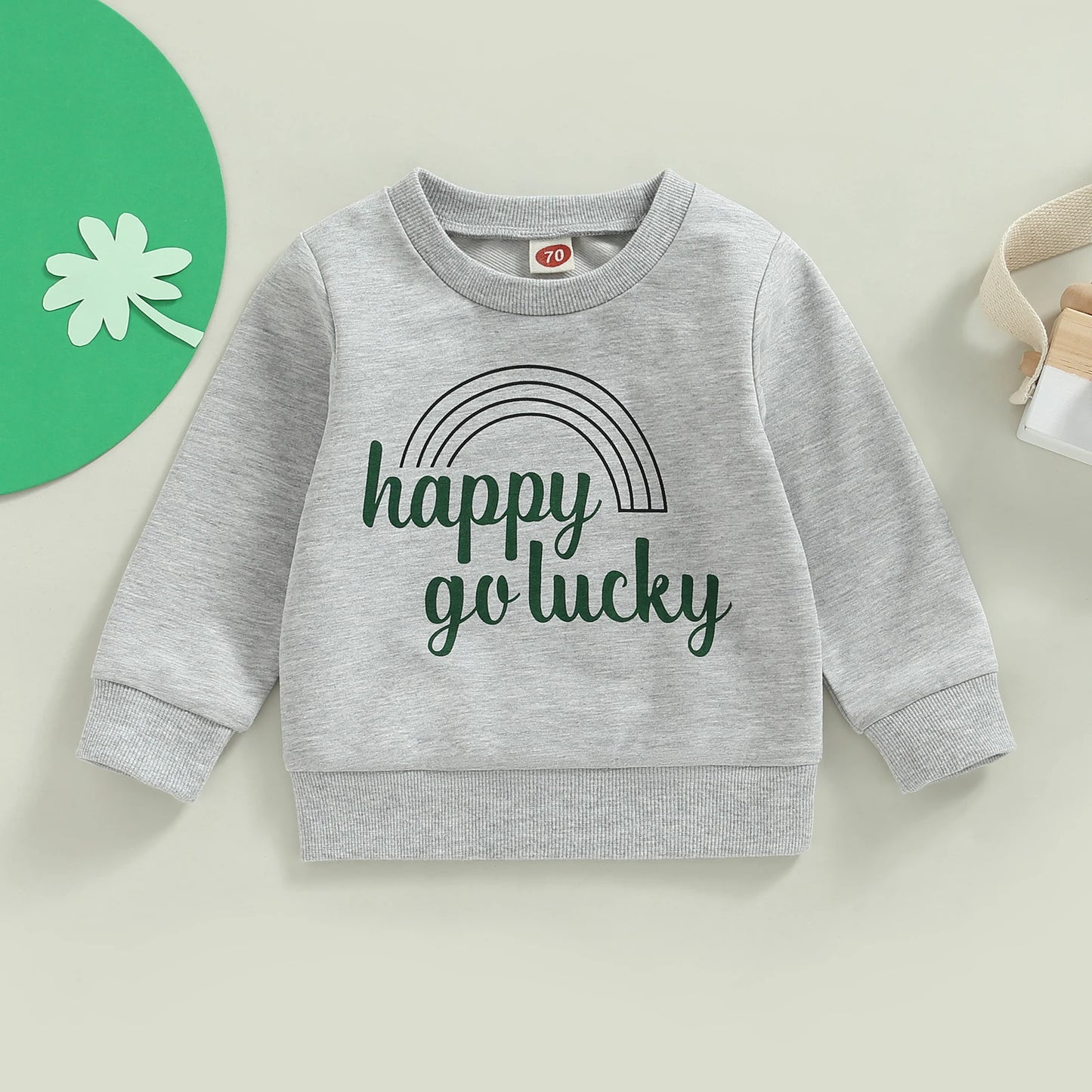 Oversized St. Patrick's Day Letter Printed Sweatshirt | Long Sleeve Top