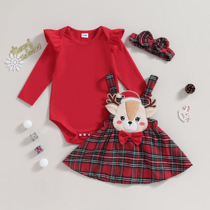 Christmas Baby Girl Set | Three Piece Matching Set