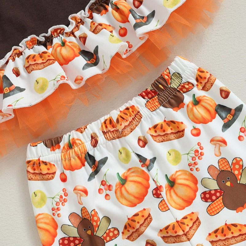 Turkey & Pumpkin Delight Thanksgiving Outfits | Toddler Kid Baby Girls Boutique Style