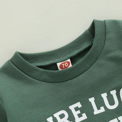 Oversized St. Patrick's Day Letter Printed Sweatshirt | Long Sleeve Top