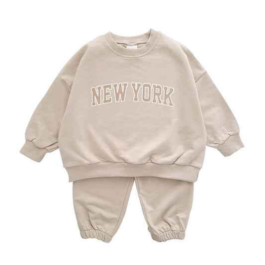 New York Sweatshirt + Jogger Pants Set | Stylish Comfort for Your Little One