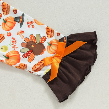 Turkey & Pumpkin Delight Thanksgiving Outfits | Toddler Kid Baby Girls Boutique Style