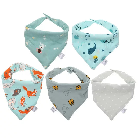 Dual-Use Baby Bib/Burp Cloth - 5 Pack | Practical Versatility for Baby Care