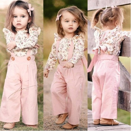 Sweet Blooms Floral Overall Set | Adorable Comfort for Little Girls itsykitschycoo