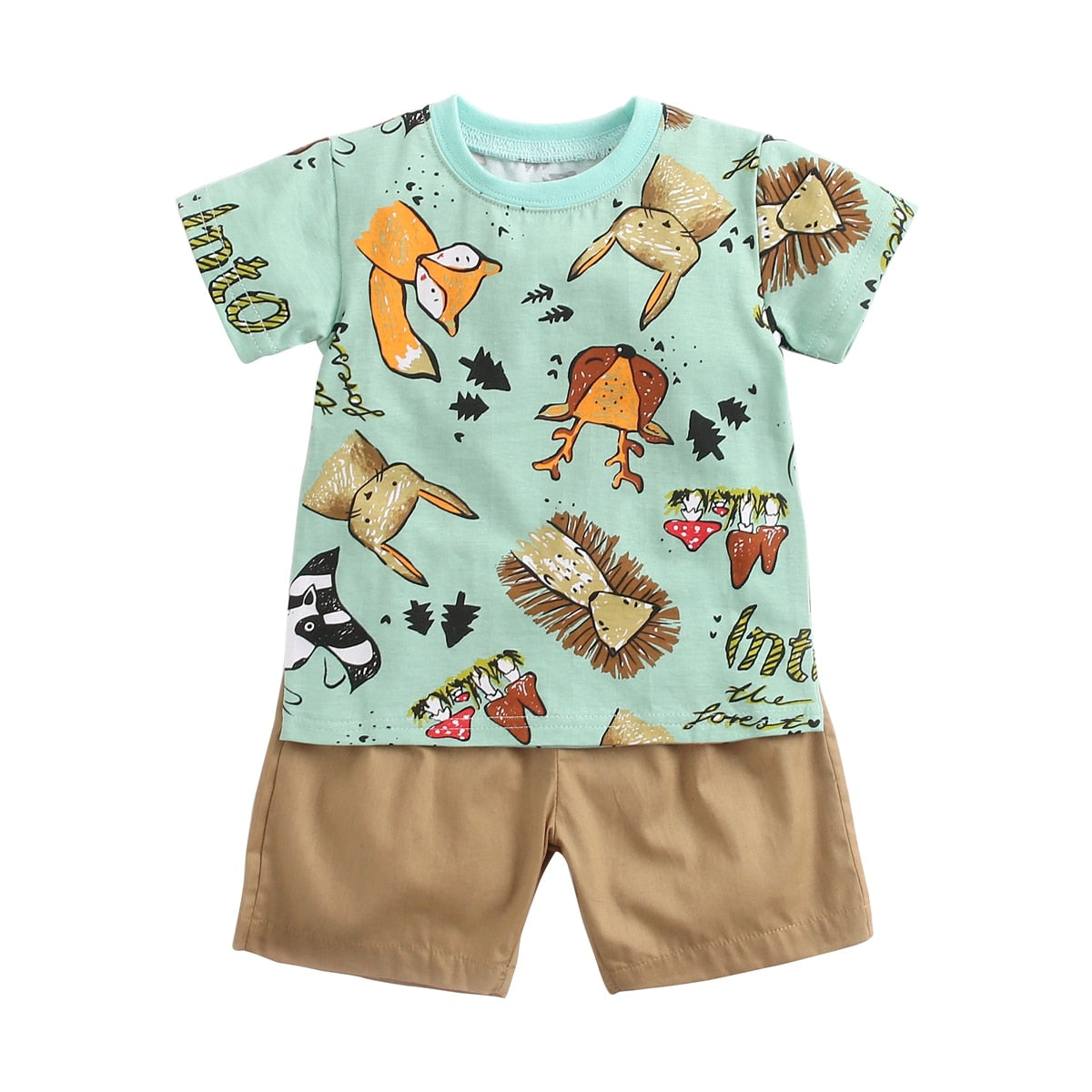 Cartoon Print Baby/Toddler Two-Piece Summer Set | Stylish and Comfortable Outfits for Boys itsykitschycoo