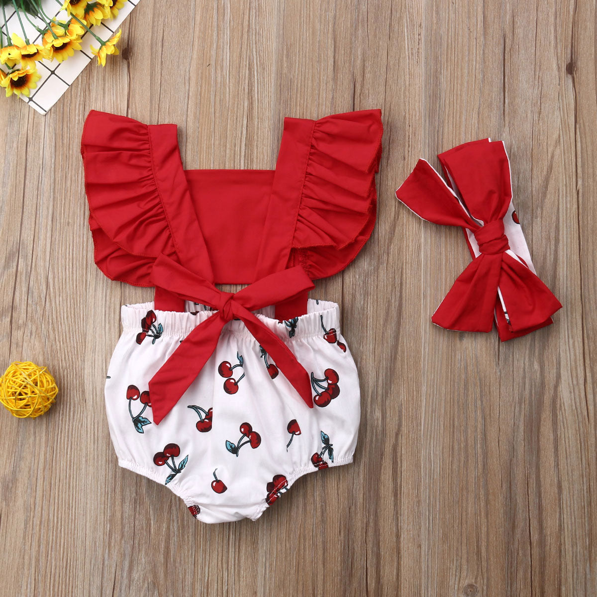 Summertime Romper + Bow Sets | Sleeveless Girls' Outfit itsykitschycoo