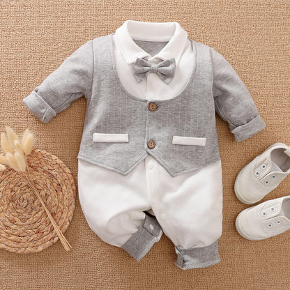 Elegant Baby/Toddler Bowtie Romper | Dapper Style for Little Ones itsykitschycoo
