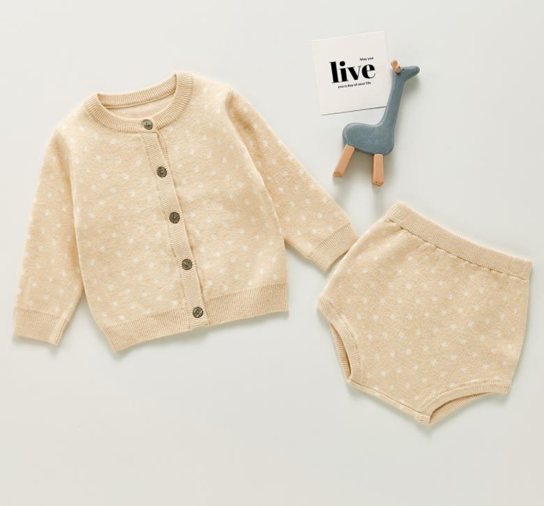 Knit Sweater Cardigan + Bloomer Set | Polka Dot Pattern for Adorable Style itsykitschycoo