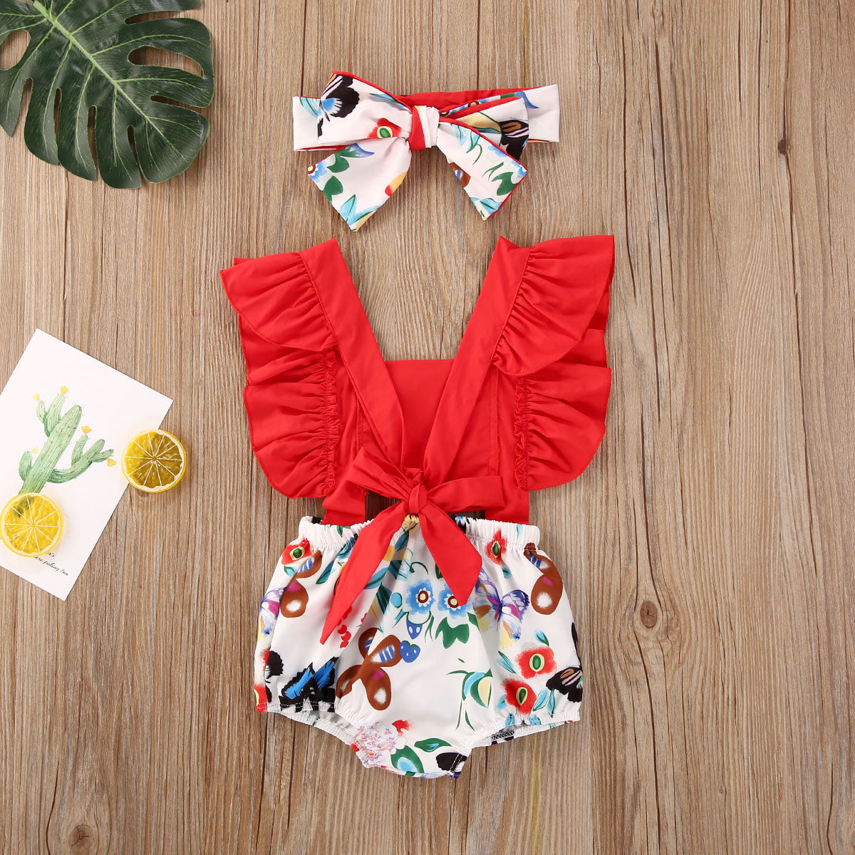 Summertime Romper + Bow Sets | Sleeveless Girls' Outfit itsykitschycoo