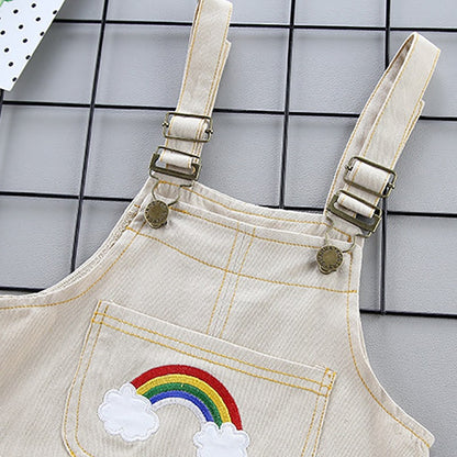 Rainbow Overalls Two-Piece Set | Stylish and Fun Summer Outfits for Babies itsykitschycoo