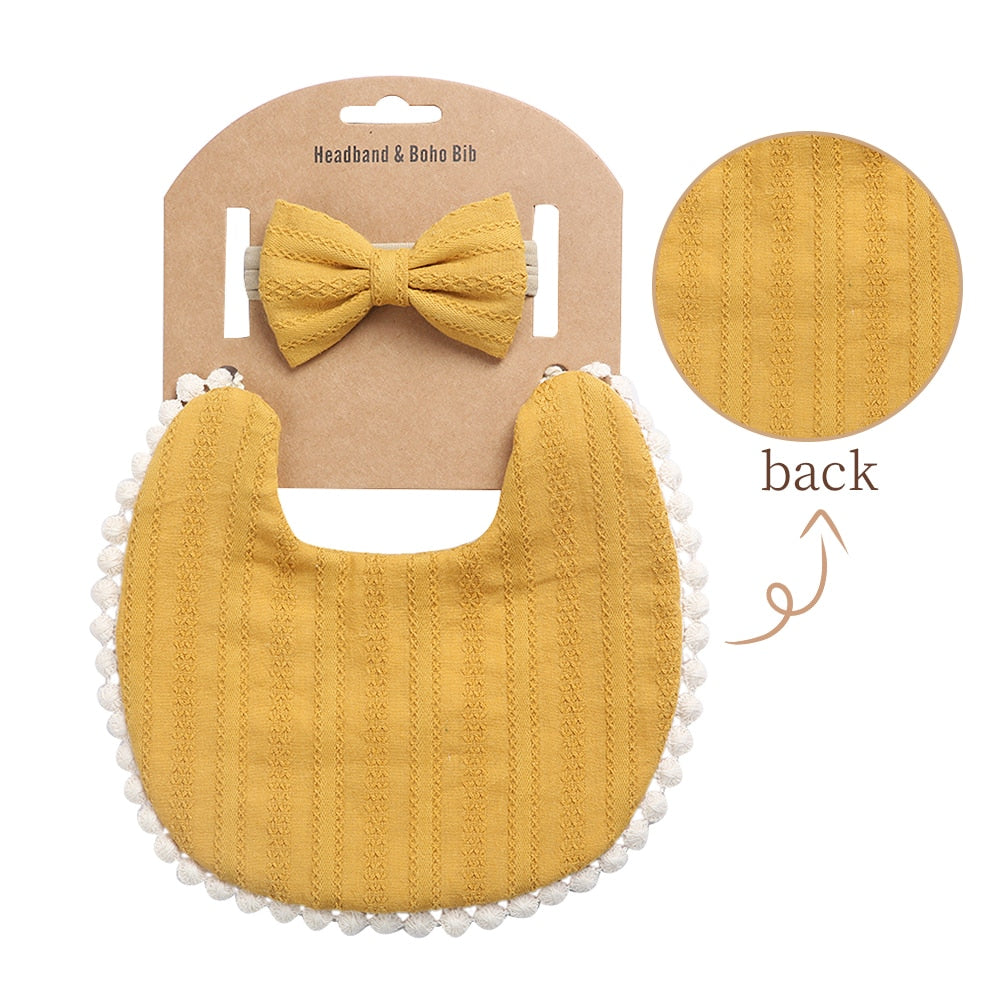 Baby Bib + Bow Set | Stylish and Practical Accessories for Your Little One itsykitschycoo
