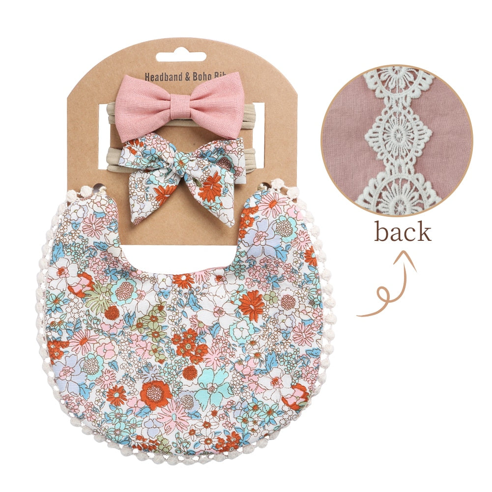 Baby Bib + Bow Set | Stylish and Practical Accessories for Your Little One itsykitschycoo