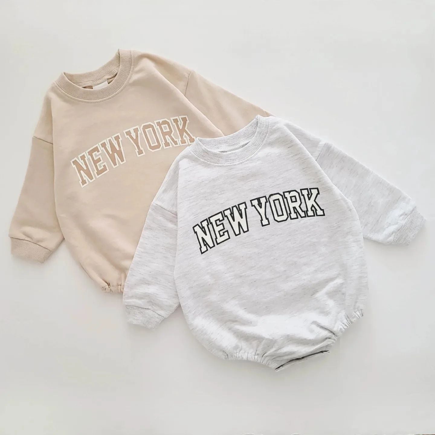 New York Sweatshirt Romper | Urban Style and Comfort for Your Little One itsykitschycoo
