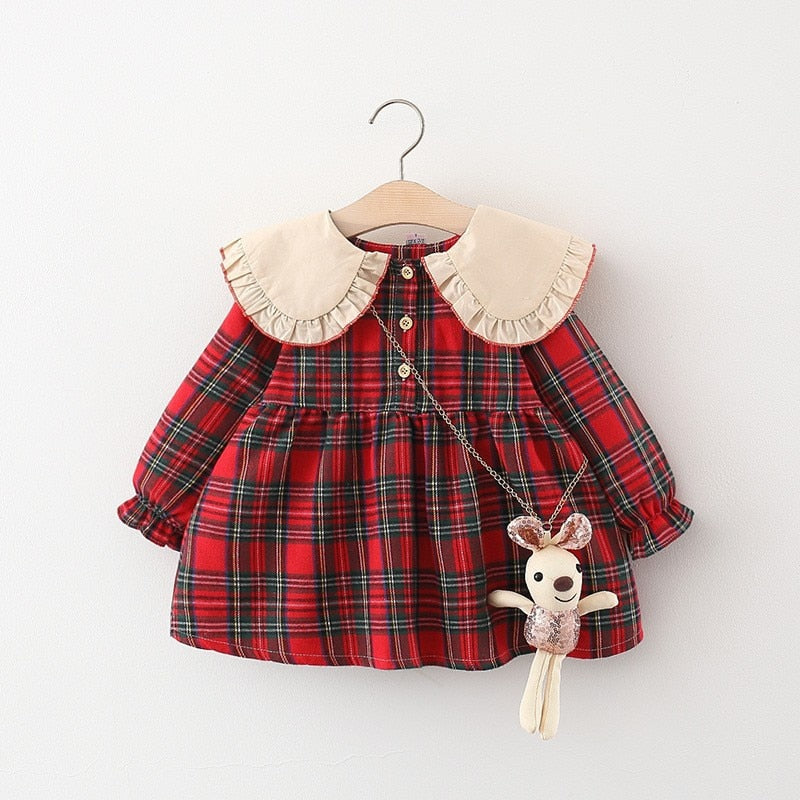 Toddler Girls Plaid Dresses | Knee-Length Dress for Baby Girls itsykitschycoo