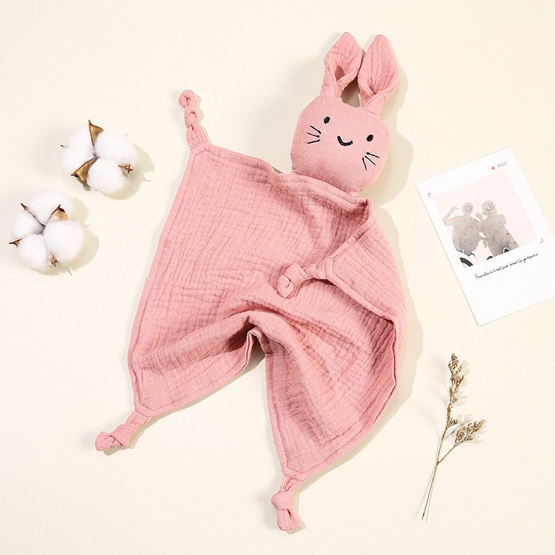 Muslin Baby Snuggle Blanket | Soft Cotton/Bamboo Fiber Blend | Bunny Head Design itsykitschycoo