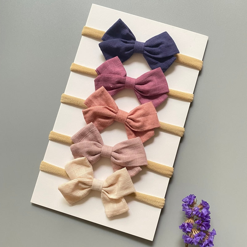 Baby Headbands 5 Piece Sets | Soft Cloth Bows for Comfort and Style itsykitschycoo
