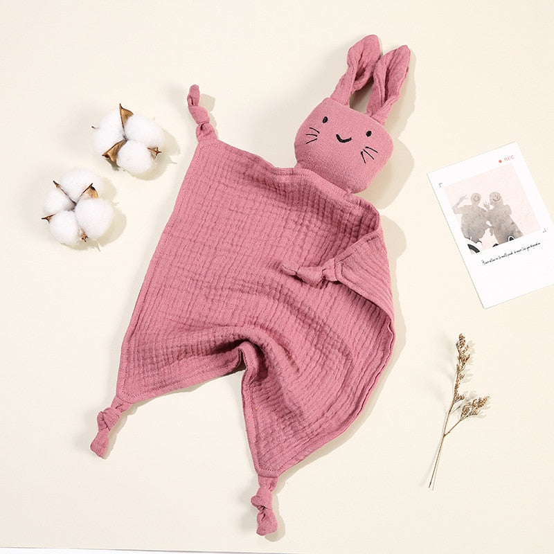 Muslin Baby Snuggle Blanket | Soft Cotton/Bamboo Fiber Blend | Bunny Head Design itsykitschycoo