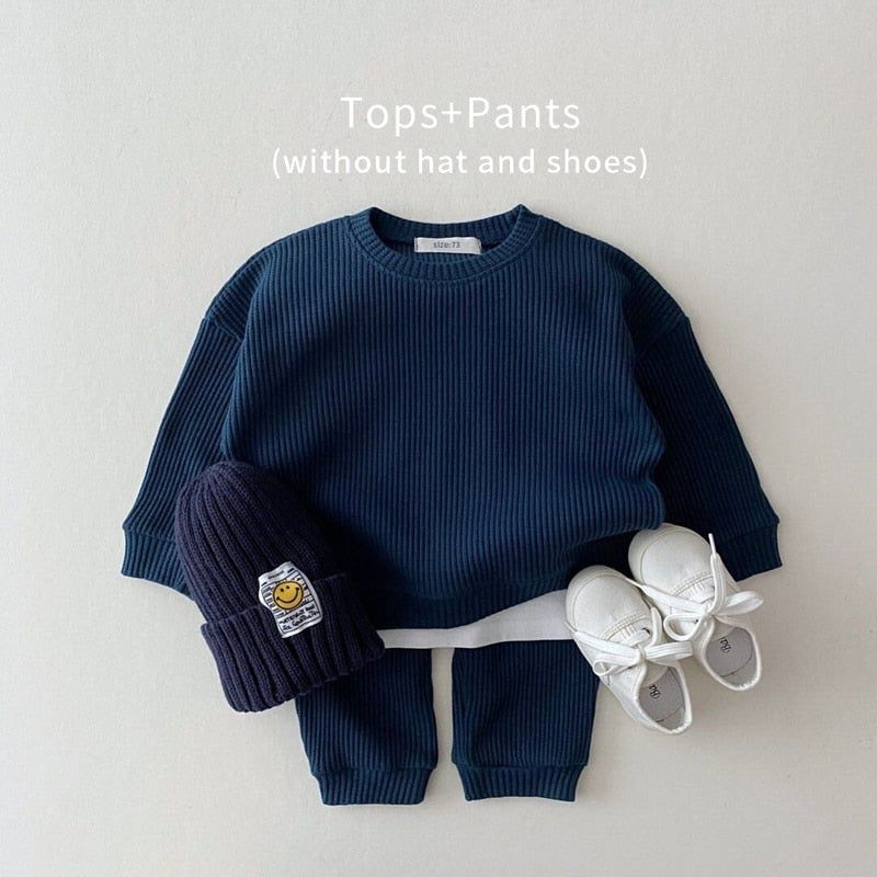 Two-Piece Waffle Set Top + Pants | Cozy Thermal Wear for Toddlers itsykitschycoo