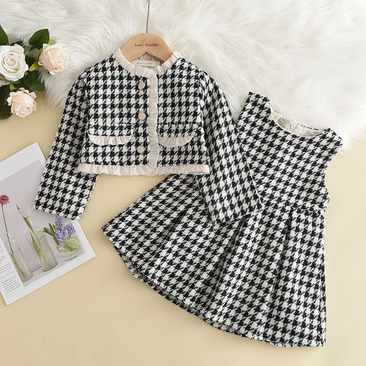 Houndstooth Dress Sets | Classic Style and Comfort for Girls itsykitschycoo