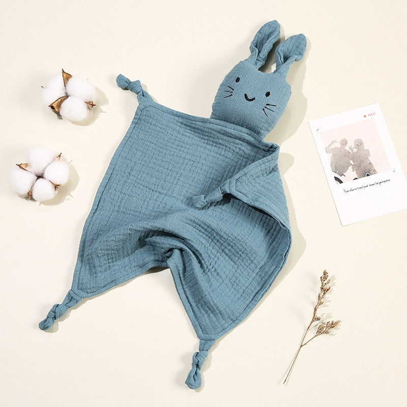 Muslin Baby Snuggle Blanket | Soft Cotton/Bamboo Fiber Blend | Bunny Head Design itsykitschycoo