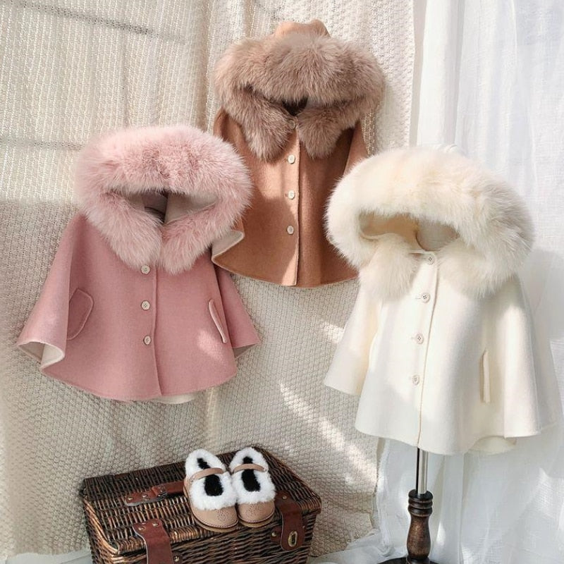 Hooded Poncho Coat | Luxurious Faux Fur | Class and Style for Your Princess itsykitschycoo