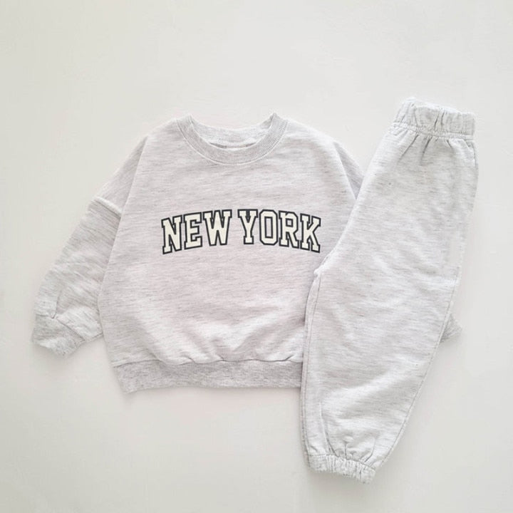 New York Sweatshirt + Jogger Pants Set | Stylish Comfort for Your Little One itsykitschycoo