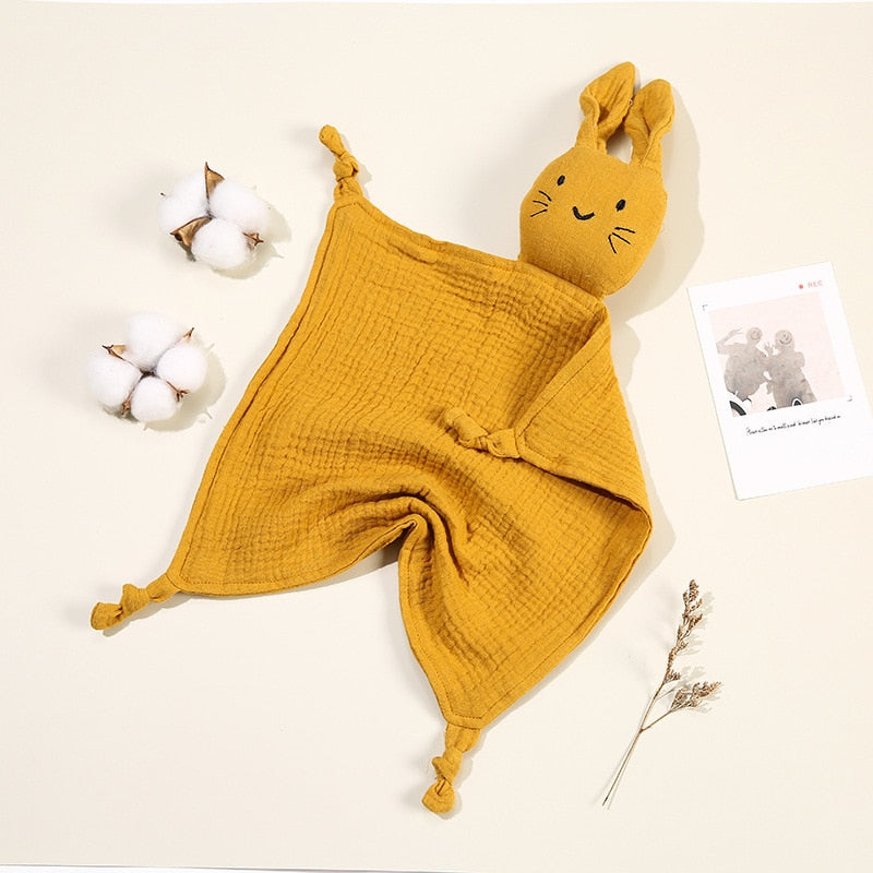 Muslin Baby Snuggle Blanket | Soft Cotton/Bamboo Fiber Blend | Bunny Head Design itsykitschycoo