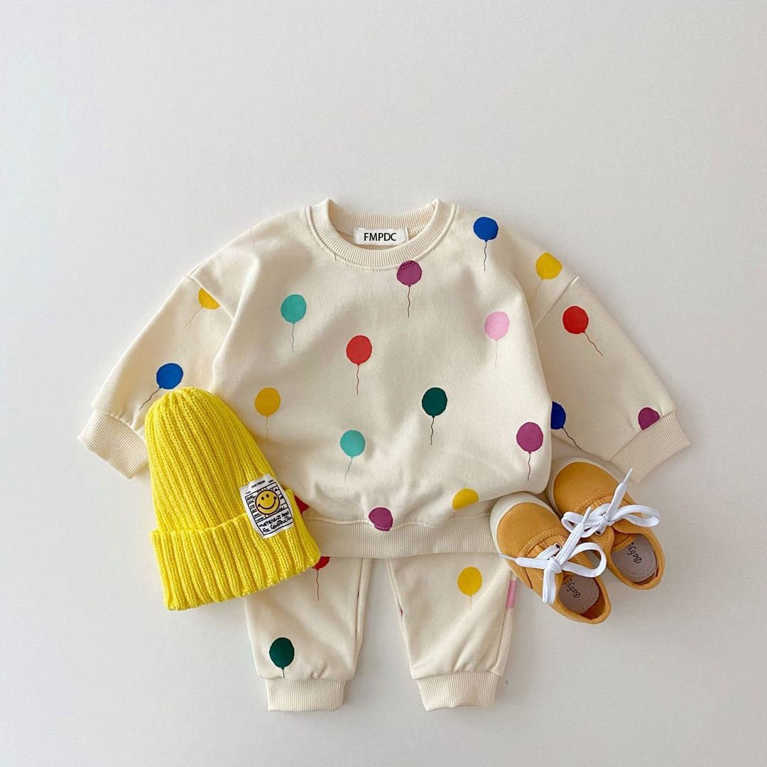 Playful Balloon Print Baby/Toddler Jogger Set | Comfortable and Stylish Cotton Outfit itsykitschycoo