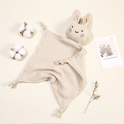 Muslin Baby Snuggle Blanket | Soft Cotton/Bamboo Fiber Blend | Bunny Head Design itsykitschycoo